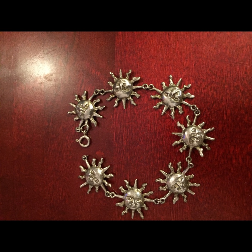 Sterling silver sun bracelet